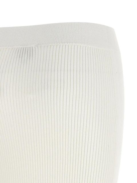 GANNI crochet ribbed midi skirt - White