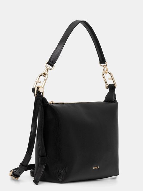 Furla torebka skórzana Tonie Mini Hobo kolor czarny WE00877 A.0023 O6000 - zdjęcie produktu nr 2