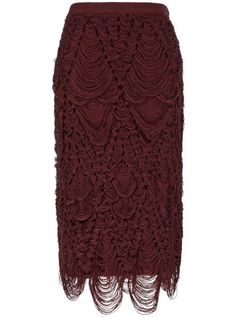 Ferragamo fringed midi skirt - Red - zdjęcie produktu nr 1