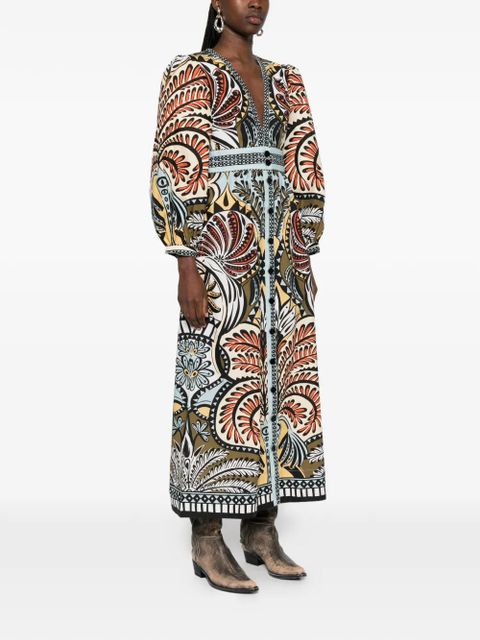 FARM Rio printed V-neck dress - Neutrals