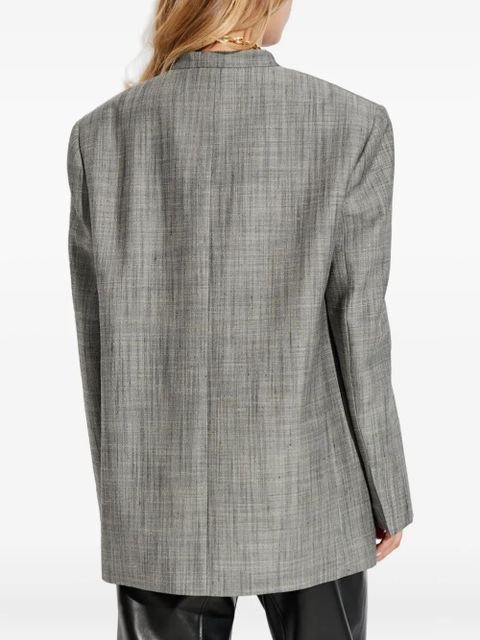 Jil Sander satin-lapel checked jacket - Grey
