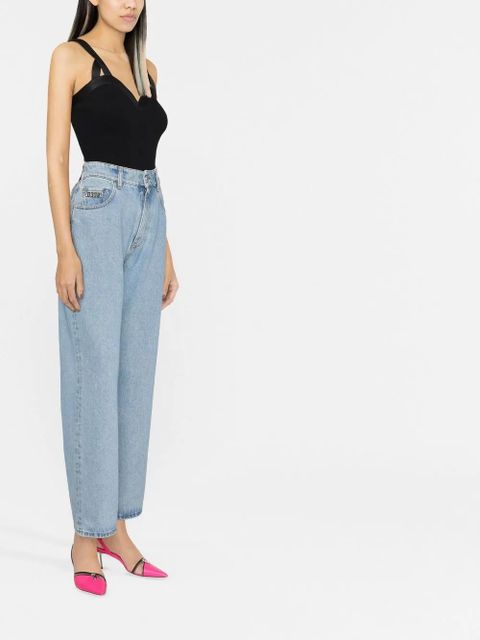 GCDS high-waist straight jeans - Blue