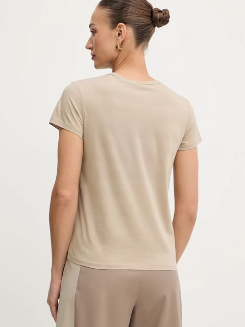 BOSS t-shirt bawełniany damski kolor beżowy 50545671
