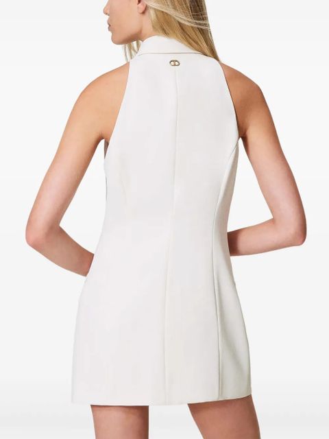 TWINSET buttoned crepe mini dress - White