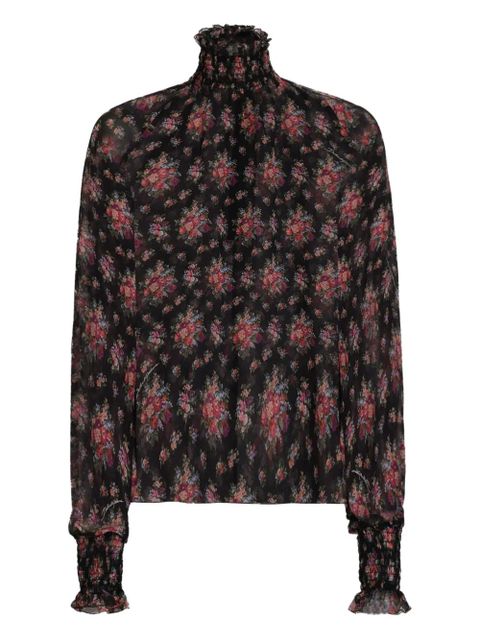 Dolce & Gabbana ruffled floral blouse - Black - zdjęcie produktu nr 1