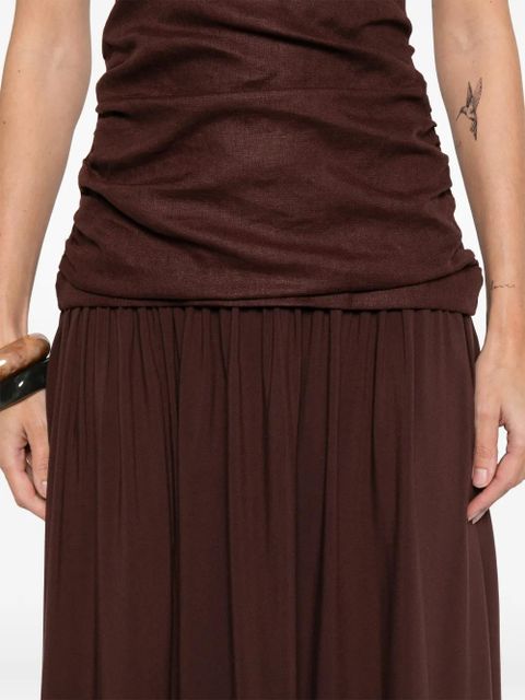 Faithfull the Brand Tali ruched maxi dress - Brown