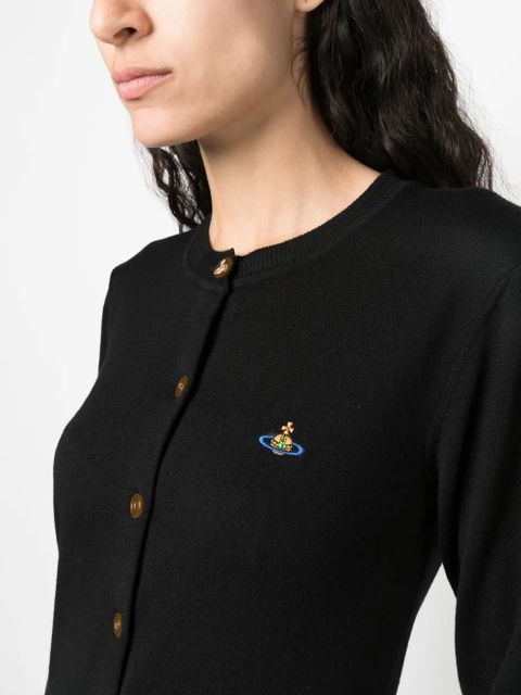 Vivienne Westwood Orb-embroidered wool cardigan - Black