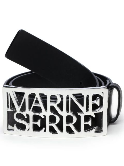 Marine Serre logo-buckle leather belt - Black - zdjęcie produktu nr 1