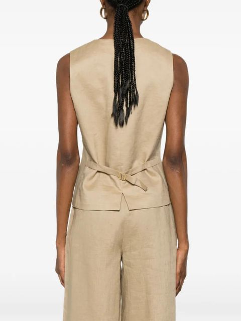 Max Mara Carnet V-neck button-up waistcoat - Neutrals