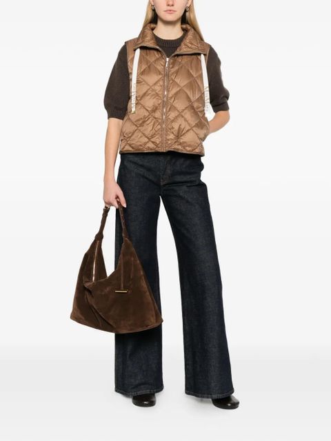 Max Mara quilted zip waistcoat - Brown