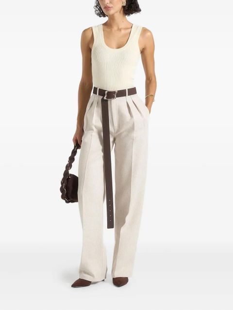 Manière De Voir Liane ribbed scoop-neck vest - Neutrals