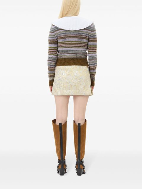 GANNI metallic cloqué mini skirt - Gold