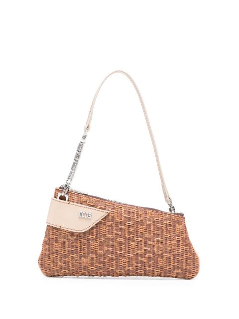 GCDS Comma Notte raffia shoulder bag - Brown - zdjęcie produktu nr 1