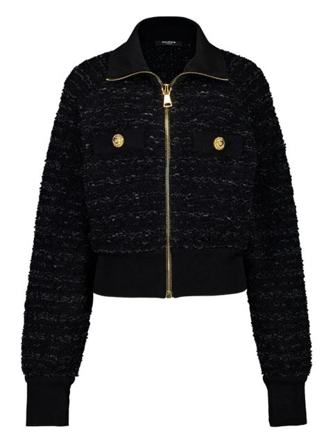 Balenciaga zip-up tweed jacket - Black - zdjęcie produktu nr 1