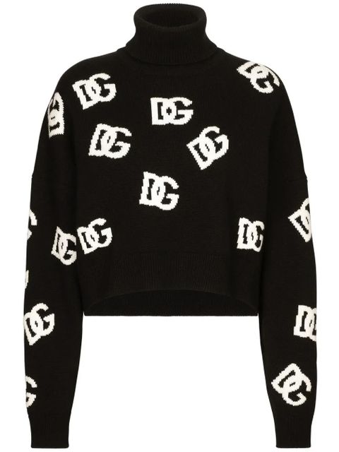 Dolce & Gabbana DNA intarsia-knit logo jumper - Black - zdjęcie produktu nr 1