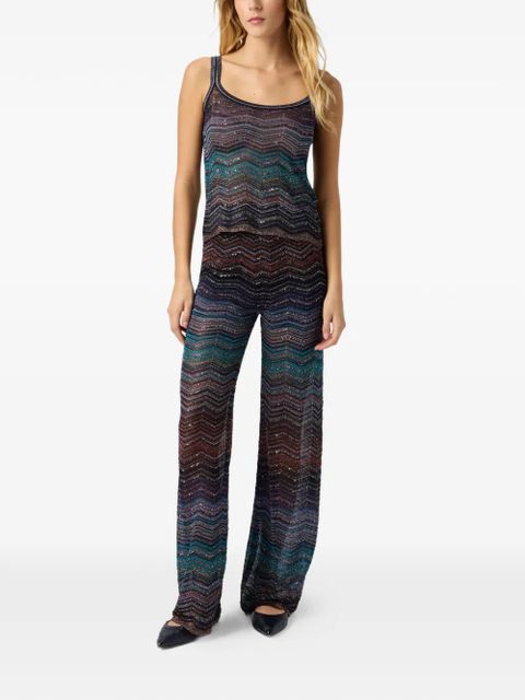 Missoni chevron-pattern sequin-detail top - Green - zdjęcie produktu nr 2