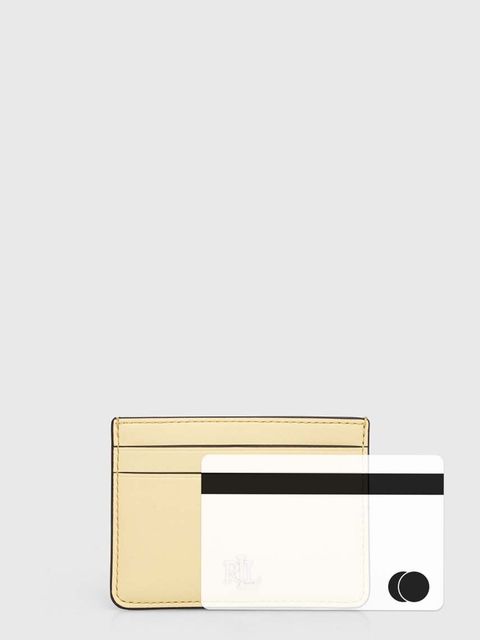 Lauren Ralph Lauren etui na karty skórzane kolor żółty