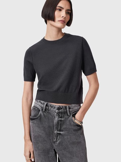 AllSaints t-shirt wełniana ELSIE