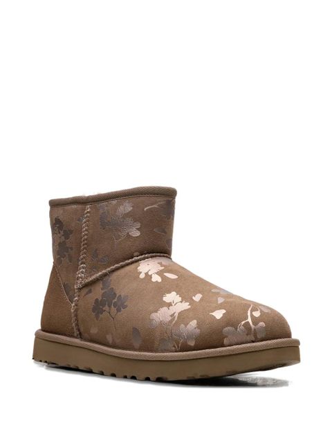 UGG Classic Mini floral-pattern ankle boots - Brown - zdjęcie produktu nr 2