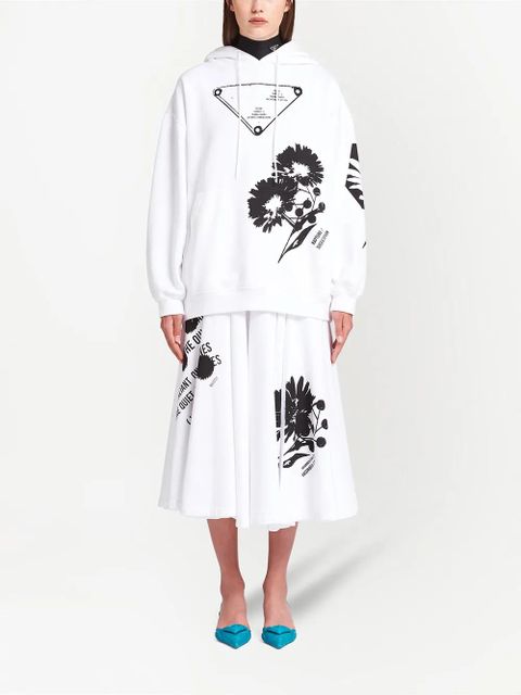 Prada graphic-print drawstring hoodie - White - zdjęcie produktu nr 2