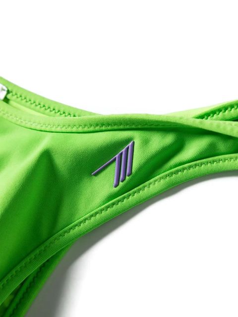 The Attico rubberised-logo bikini - Green