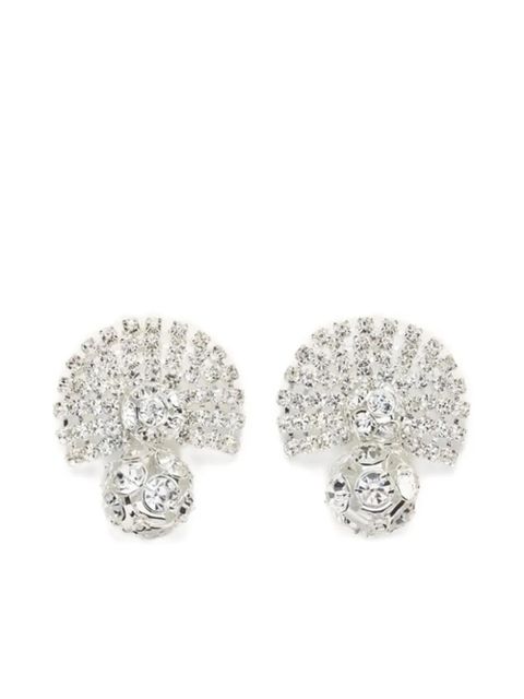 Magda Butrym fan-shaped crystal-embellished earrings - Silver - zdjęcie produktu nr 1