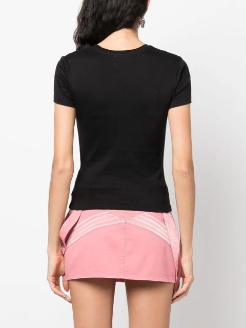 Blumarine logo-embellishment cotton T-shirt - Black