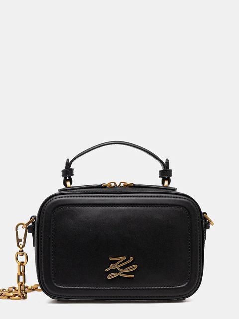 Karl Lagerfeld torebka skórzana K/AUTOGRAPH kolor czarny B1W30269 - zdjęcie produktu nr 1