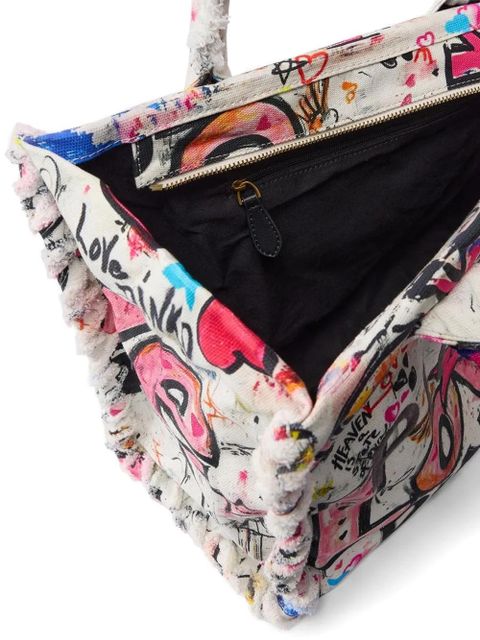 PINKO printed shoulder bag - White