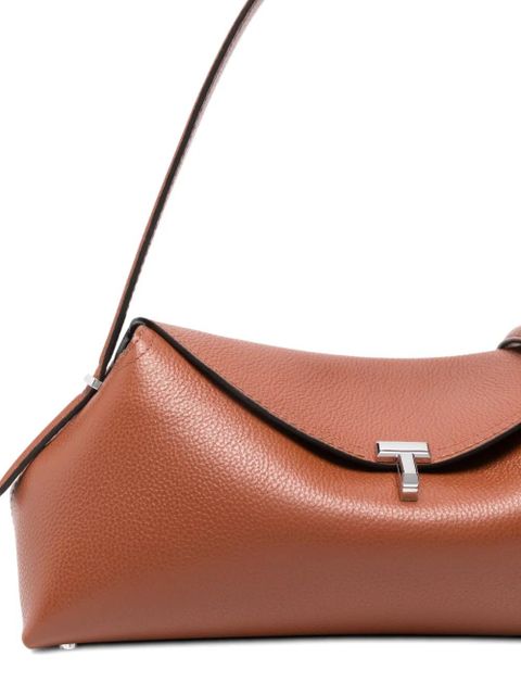 TOTEME medium grained-leather T-lock shoulder bag - Brown