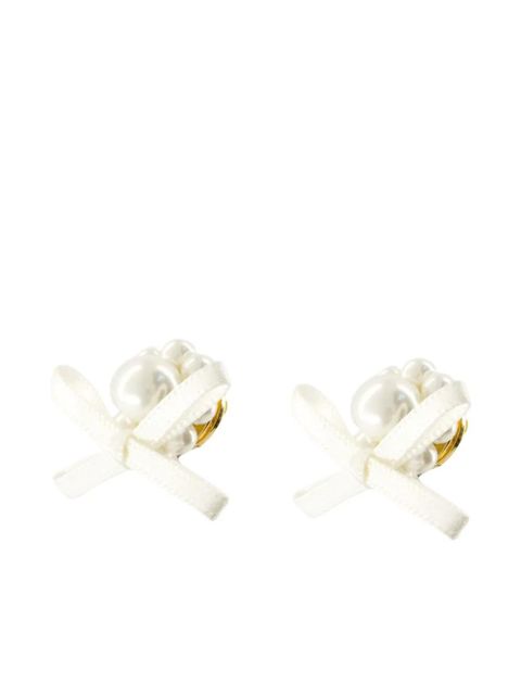 Simone Rocha pearl-embellished bow earrings - White - zdjęcie produktu nr 2