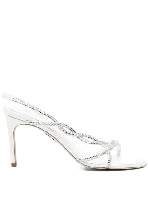 René Caovilla 90mm crystal-embellished slingback sandals - White - zdjęcie produktu nr 1