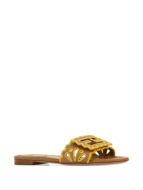 FENDI Baguette leather sandals - Neutrals - zdjęcie produktu nr 2