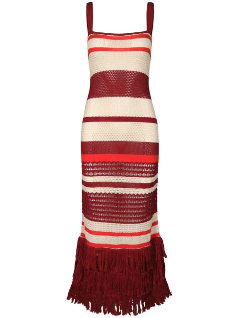 Johanna Ortiz striped midi dress - Red - zdjęcie produktu nr 1
