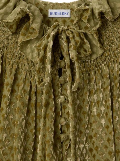 Burberry ruffled-collar velvet blouse - Green - zdjęcie produktu nr 2