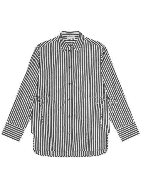 GANNI striped poplin shirt - Black - zdjęcie produktu nr 1