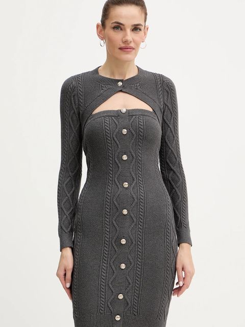 Guess sukienka DAPHNE kolor szary mini dopasowana W5BK61 Z2ZK2 - zdjęcie produktu nr 1