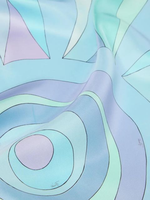 PUCCI Hawaii-print scarf - Blue