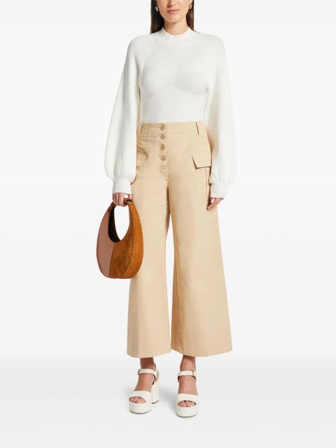 FARM Rio puff sleeves knitted top - White - zdjęcie produktu nr 2