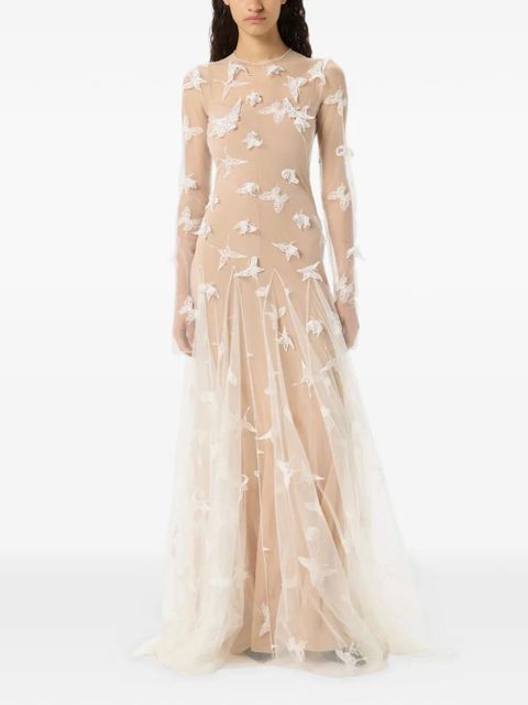 Blumarine butterfly-appliqué maxi dress - Neutrals - zdjęcie produktu nr 2