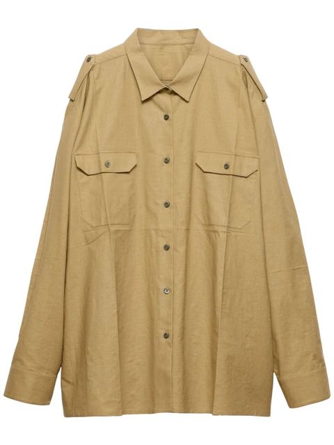 Prada oversized cotton shirt - Neutrals - zdjęcie produktu nr 1