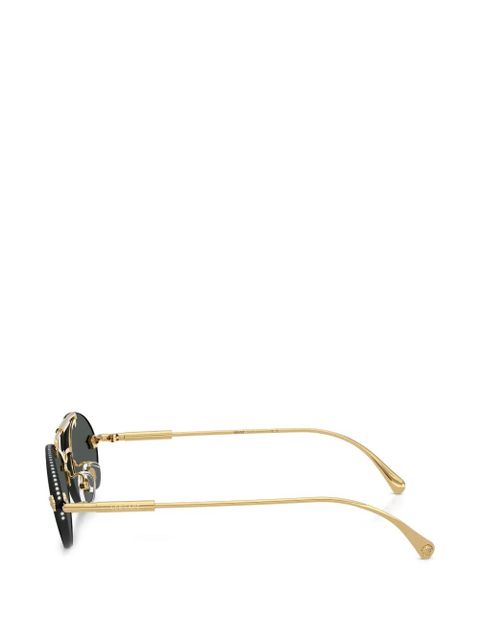 Versace Eyewear Medusa oval-frame sunglasses - Gold