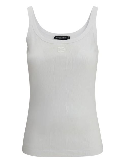 Dolce & Gabbana ribbed logo-embroidered tank top - White - zdjęcie produktu nr 1