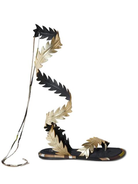 PUCCI Edera leaf flat sandals - Black - zdjęcie produktu nr 1
