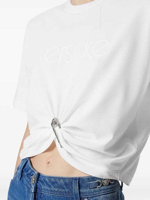 Versace logo-embroidered T-shirt - White