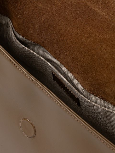 A.P.C. torebka skórzana sac virginie flap kolor brązowy PXBRU.F61924