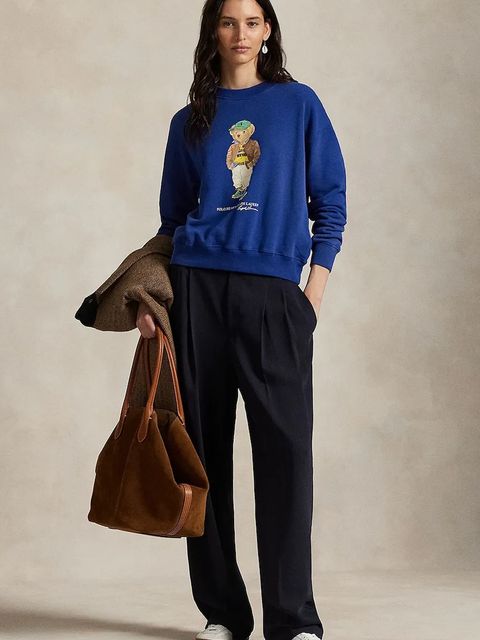 Polo Ralph Lauren bluza damska kolor granatowy z nadrukiem 211971736