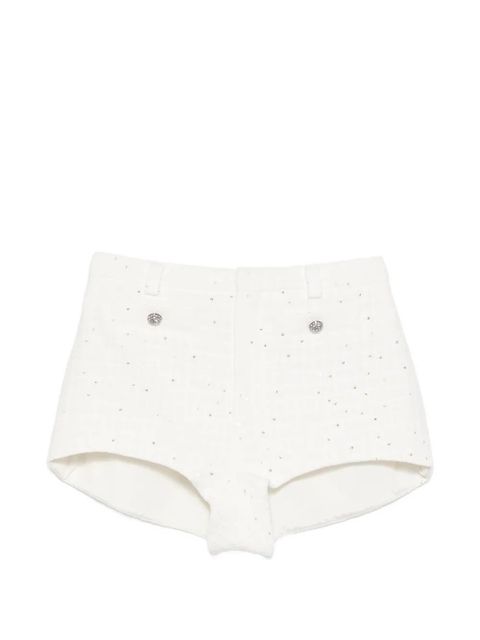 Alessandra Rich embellished-button mini shorts - White - zdjęcie produktu nr 1
