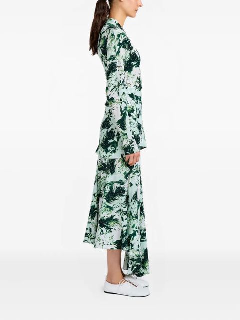 Proenza Schouler Joelle printed midi skirt - Green