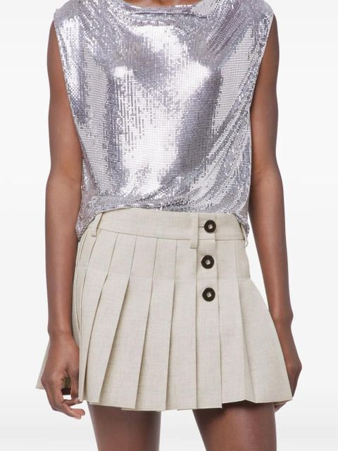 Rabanne pleated mini skirt - Neutrals